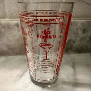 Southern Comfort Mixed Drink Measuring Glass/Mixer with Red Accents